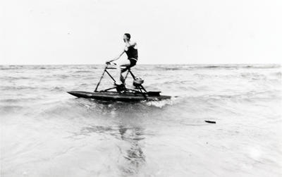 Pedal-powered water craft on the water at Manly Beach