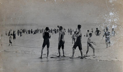 Bathers in the water at Manly Beach