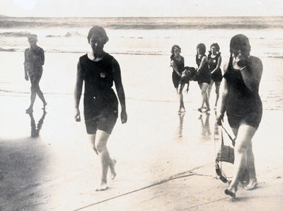 Members of Manly Women's Rescue and Resuscitation team in action