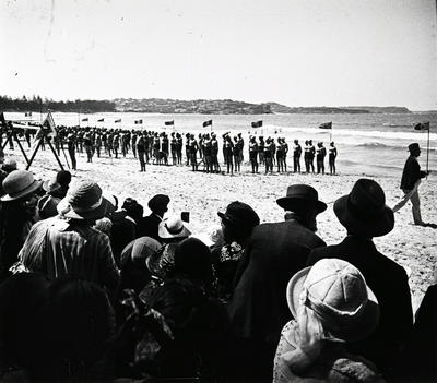 Along Manly Beach during a surf carnival