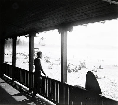 Along Manly Beach from the verandah of Manly Surf Pavilion