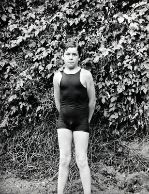 Unidentified young man in a bathing costume