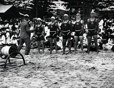 Manly Belt Crew during a surf carnival on a Manly Beach