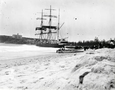 French ship 'Vincennes' aground on Manly Beach