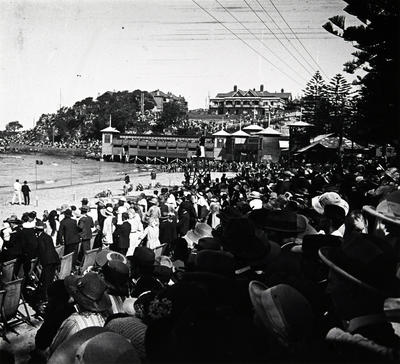 Across Manly Beach during a surf carnival