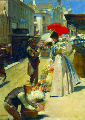 Christmas flowers and Christmas Belles (The flower sellers)