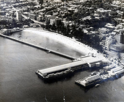 Aerial view over Manly Cove and the Western Hill