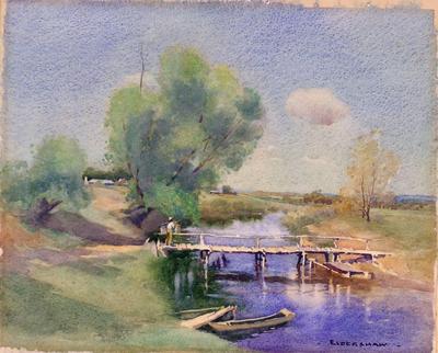 Untitled (landscape with bridge)