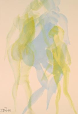 Untitled (Three figures in yellow and blue)