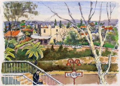 sketch of Leura from train station