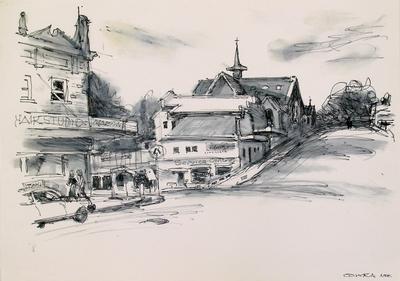 sketch of street in Cowra NSW