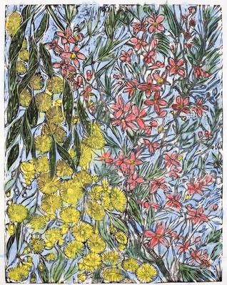 Wax Flowers and Flowering Gums - Days of Summer Series 19/20 ed - a with yellow flowers; b with orange flowers