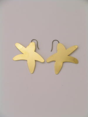 Gold plate starfish design earrings, pierced ear style