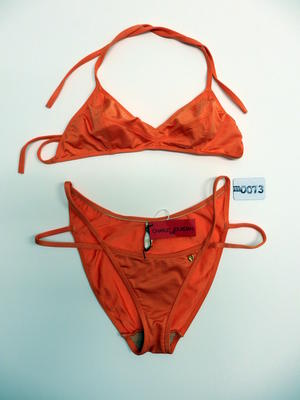 Orange nylon bikini