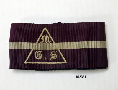 2 hat bands from Manly Girls School - purple with school crest