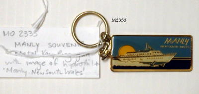 Metal key ring with picture of Manly hydrofoil