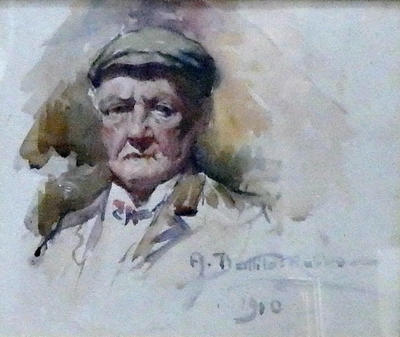 Portrait of Old Man in Green Cap