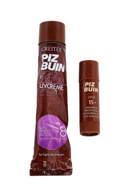 Piz Buin sun crème in a tube and lip salve