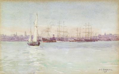 Harbour Scene with Sailing Boats