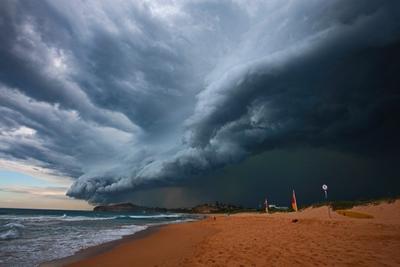 storm clouds over a beach