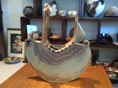 sculptured ceramic boat