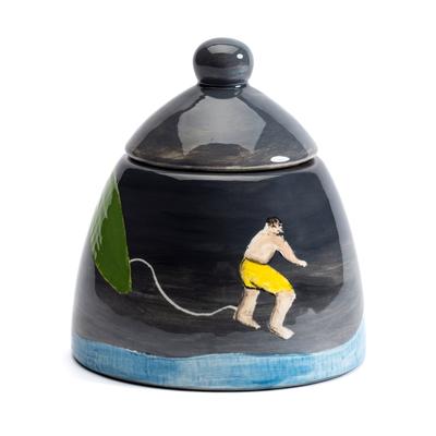 Surfer lidded sugar bowl