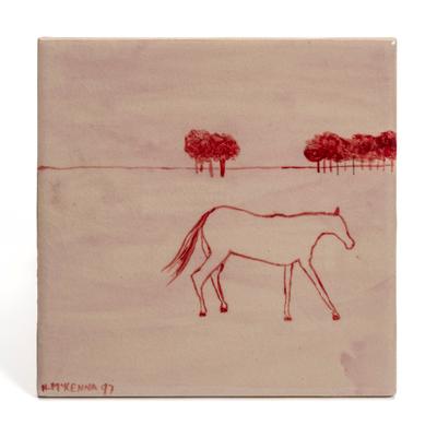 Handformed ceramic tile - Horse