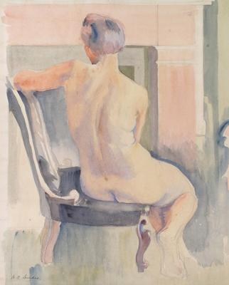 untitled ( back view of nude woman on chair)