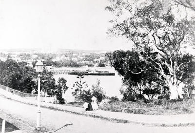 West Esplanade over Manly Cove and Manly Wharf to the Eastern Hill, with St Patrick's College in the distance