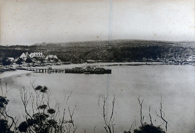 East over Manly Cove showing Manly Wharf and nearby buildings