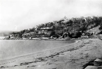 Western end of Manly Cove showing Roslyn Hall atop the hill