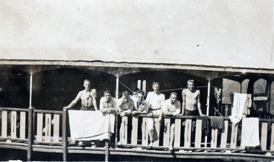 Members of Manly Surf Club holidaying on a houseboat on Cowan Creek