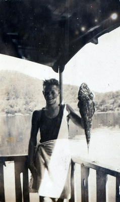 Dick Grushalpe of Manly Surf Club holidaying at Cowan Creek