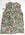 Cotton sleeveless jacket cotton with floral print greys pink green yellow black and white two pockets bottom LHS and RHS with white fringe trim two buttons at top plus two press studs machine made homemade