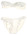 Nylon spandex and lycra cream bikini lace frill over strapless top and lace frill over front of bottom half fastening at back of bikini top machine sewn