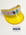 Cotton and plastic sun visor transparent yellow shade with white head band saying 'Manly Australia' pine tree and surfer on front yellow trim adjustable band machine sewn