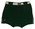 Woollen, green, skirt front with white piping down outside legs. Small pocket (tab and button) white belt - herringbone pattern cloth, and silver interlocking buckle. machine sewn. "Speedo", size 40