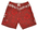 Red hibiscus pattern and white islander symbols. White lace up front, velcro down front. Side pocket. 100% polyester, size 32. Rip Curl logo on pocket and leg.