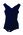 Elasticised bri-nylon navy blue skirt front textured knit. Logo 2 LHS