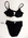 Black spandex bikini with underwire bust