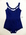 Royal blue trimmed with white at the top, stretch knitted jersey