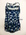 Blues and white check cotton white with blue dots across bust piping across bust and down front panel six white buttons down front shirred back lap front S34